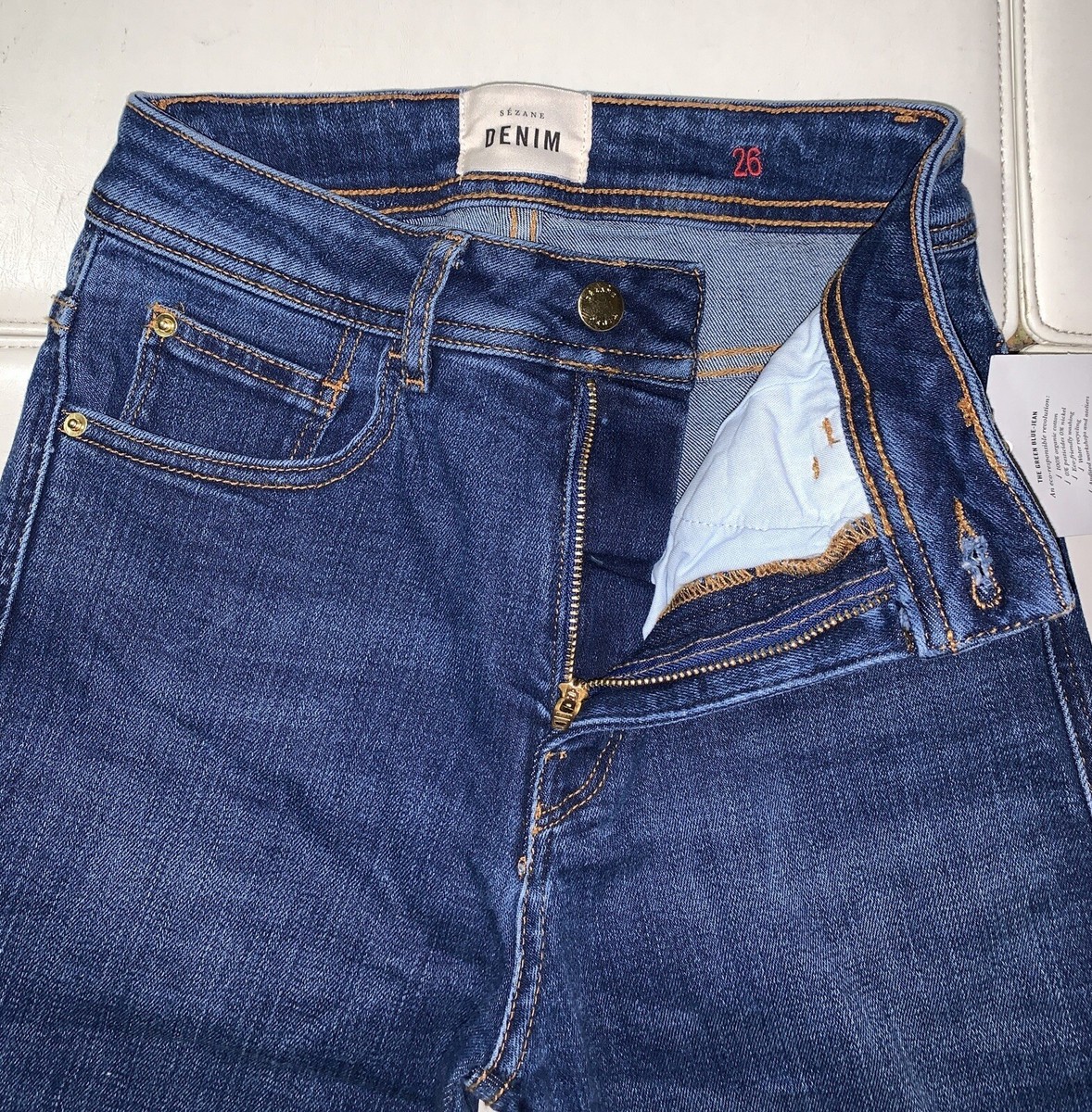 Sezane Denim Le Slim Parfait Jeans Blue Skinny 26 x 30 $125 | eBay