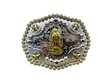 Virgin Mary belt buckle western cowboy Saint Mary Hebilla La Virgen Vaquera