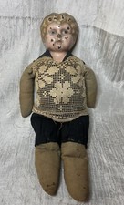 Antique German Minerva Tin Head Boy Doll 12  