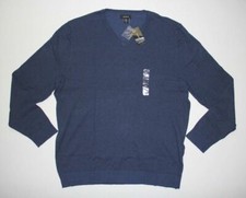New Alfani Men's Size XXL Indigo Heather V-Neck Light Sweater
