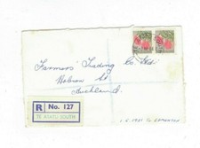 NEW ZEALAND 1962 1/4 QE on Registered Cover,cds TE ATATU SOUTH
