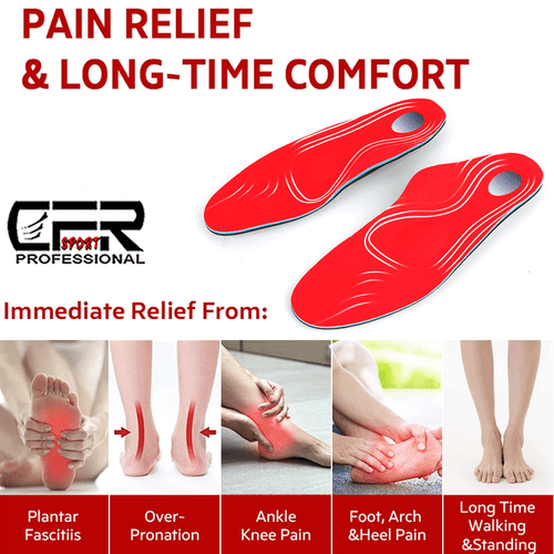 Orthotic Shoes Insoles Arch Support Inserts Pads Flat Feet Pain Unisex Women Men - Picture 4 of 14