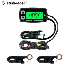 Digital Engine Temp Gauge Dual Temperature Record,Backlight User Shutdown