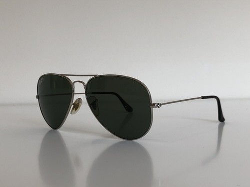 Ray Ban RB 3025 W3277 Aviator Large Metal Silver Green Sunglasses Frame  Only | eBay