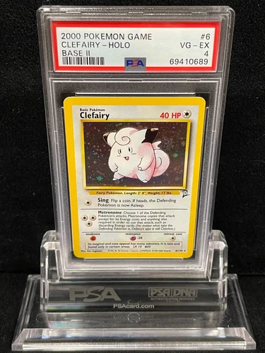 2000 POKEMON GAME TCG WOTC ENGLISH HOLO #6 CLEFAIRY PSA 4 BASE II 2