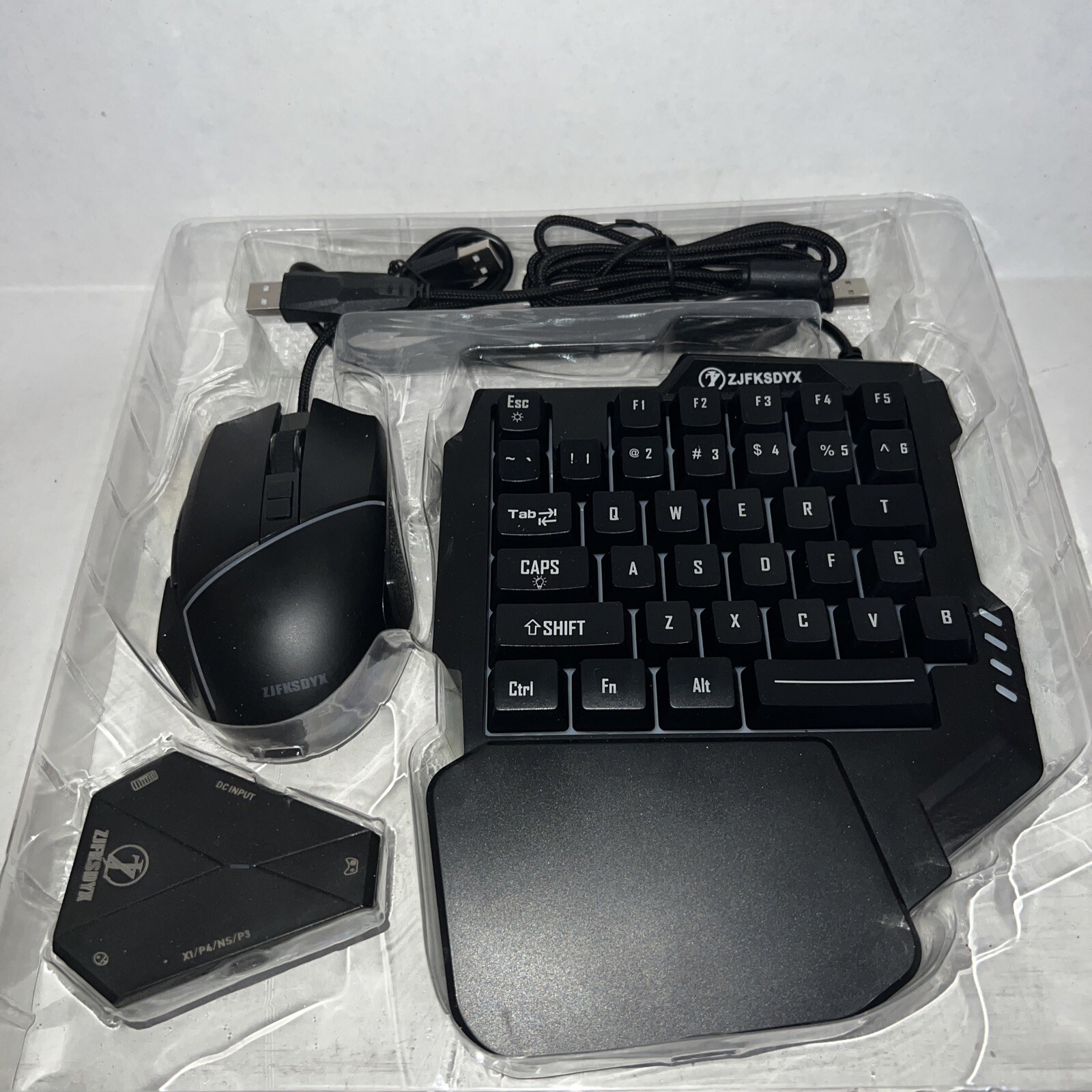  ZJFKSDYX C91 One Handed Gaming Keyboard and Mouse Combo,  Including Game Headset for PC,PS5,PS4,Xbox,Switch : Video Games