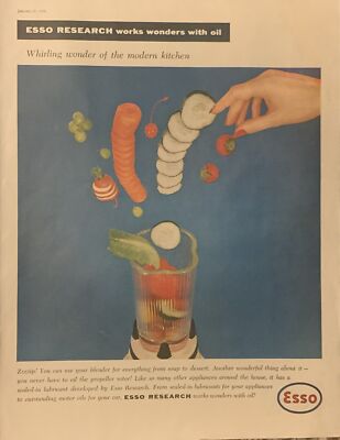 1958 Esso Research Wonders Oil - Sealed-In Appliance Lubricants VTG 50s PRINT AD