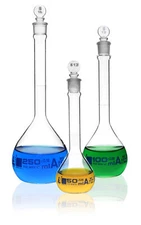 Eisco Labs Volumetric Flask Set - 50, 100, 250ml - Class A, ASTM