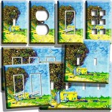 VAN GOGH A LANE NEAR ARLES FARM HOUSE PAINTING LIGHTSWITCH OUTLET ART WALL PLATE
