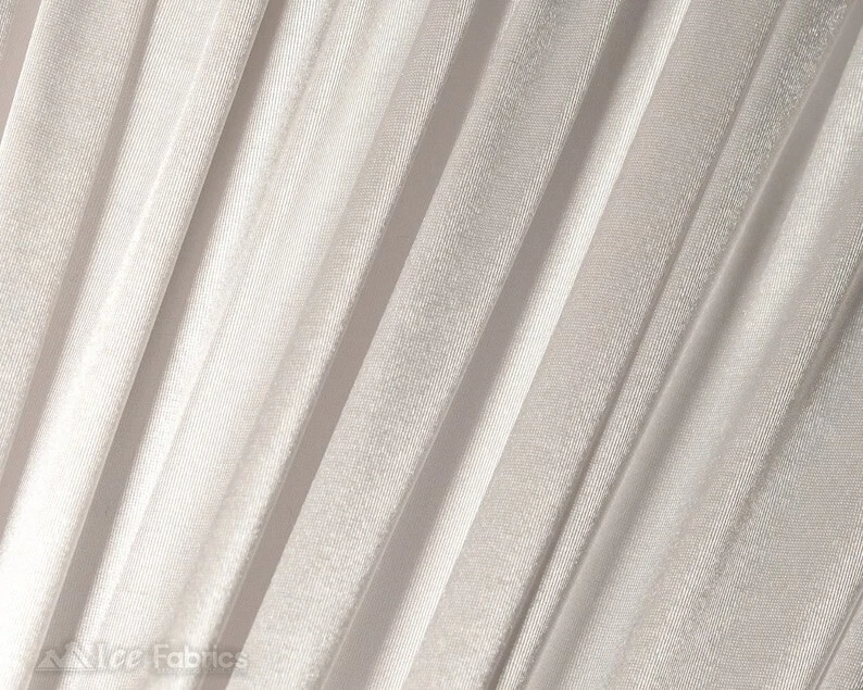 White 4 Way Stretch Silky Satin Fabric By Yard Thick Satin - Image 3 of 4