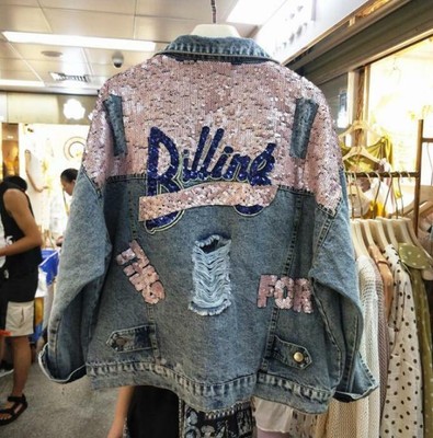 glitter denim jacket