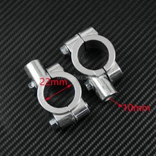Soporte de montaje de abrazadera para espejos de manillar de 10 mm para motocicleta plateado