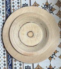 TWO PIECE MCM Round Platter Set Eero Saarinen Finland Birch Plywood Never Used