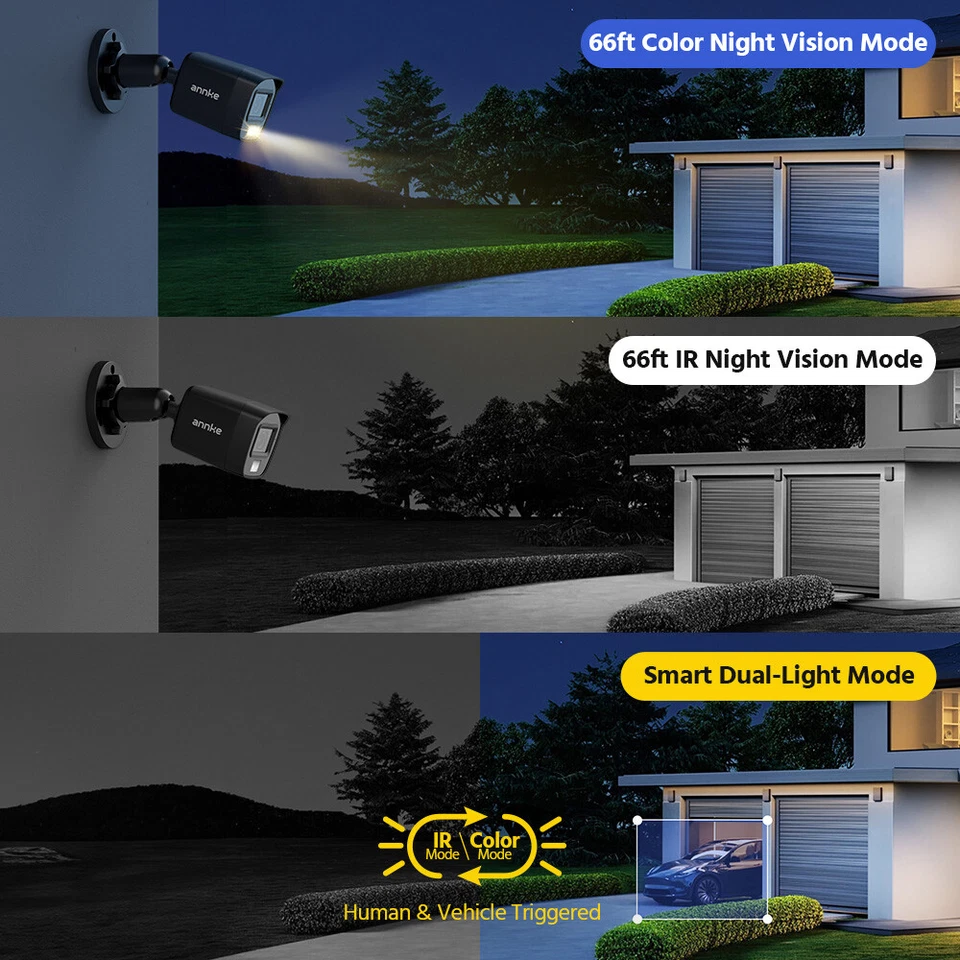 ANNKE 5in1 8CH 3K Lite DVR 1080P TVI CCTV Security Camera System Outdoor Color - Image 3 of 4