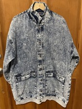 Vintage 80s Be in The Current Seen Coat Jacket Acid Wash Button Womens One Size