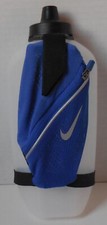 Nike Stride Handheld Water Bottle 22oz Pocket With Zipper Game Royal/Silver