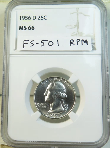 1956 D Washington quarter NGC MS66 *FS 501 RPM* BR