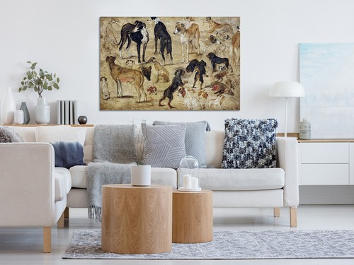 Sketches of Dogs Jan Brueghel mounted canvas print ready to hang - Picture 4 of 9