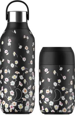 Chilly's S2 500ml Flasche & 350ml Becher Set - Liberty Jive Abyss Black BCS2LIB_JVAB