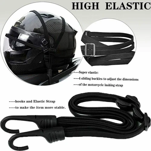 Motorcycle Retractable Helmet Luggage Elastic Rope Strap Net Holder Hook Buckle - Picture 10 of 12