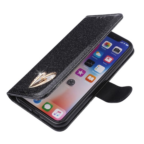 Etui Portefeuille Paillettes Carte Cuir Clapet Housse pour iPhone 16e/15/14/13/12/11 SE 8 - Photo 15 sur 34