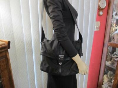 Vintage Barry Kieselstein-Cord Black Nylon and Leather Hobo