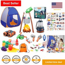 Camping Toys for Kids - Tent, Campfire, Explorer Kit Pretend Food - Age 3-6