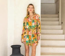 Nine Lives Bazaar ~ Liberty Shirt Dress Tunic $229 AUS 20 BNWT