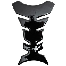 STICK ON Adhesive Tank FUEL Decal FIBER LOOK Pad Protector Motorbike Black