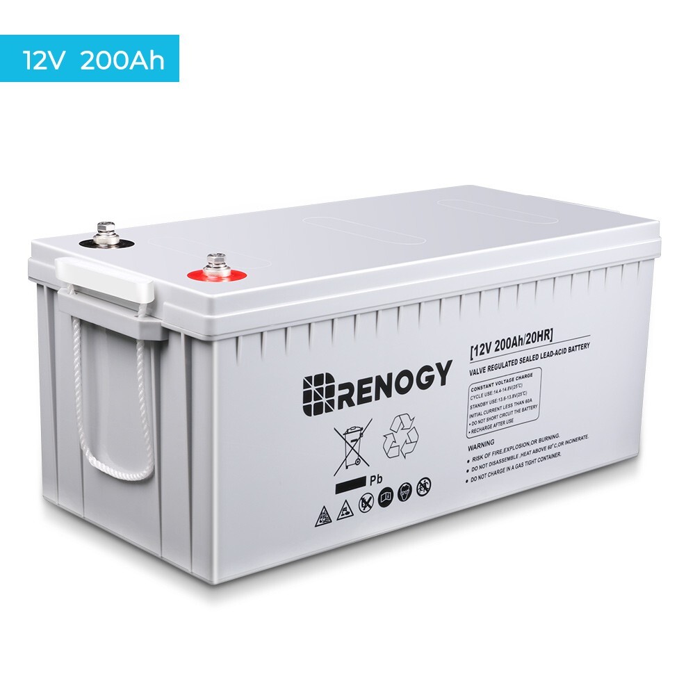Renogy Deep Cycle AGM Battery Rechargeable 12V 100Ah/200Ah For RV Solar Marine