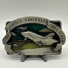 The Space Shuttle Columbia 1982 Bergamot Brass Works USA Belt Buckle - Preowned