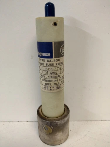 NEW OLD STOCK! WESTINGHOUSE 7.2KV 150E POWER FUSE REFILL BA-400 116D977A15