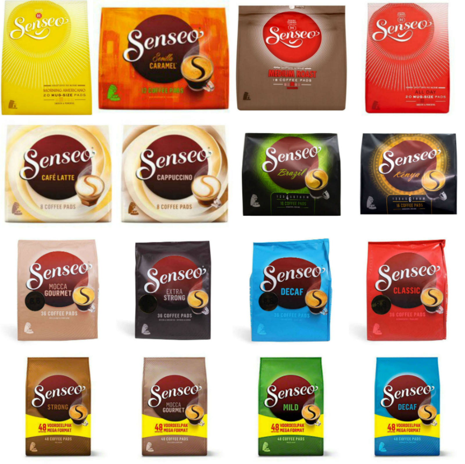 Douwe Egberts Senseo Coffee Pods, 10 Packs 31 Flavours To Choose From