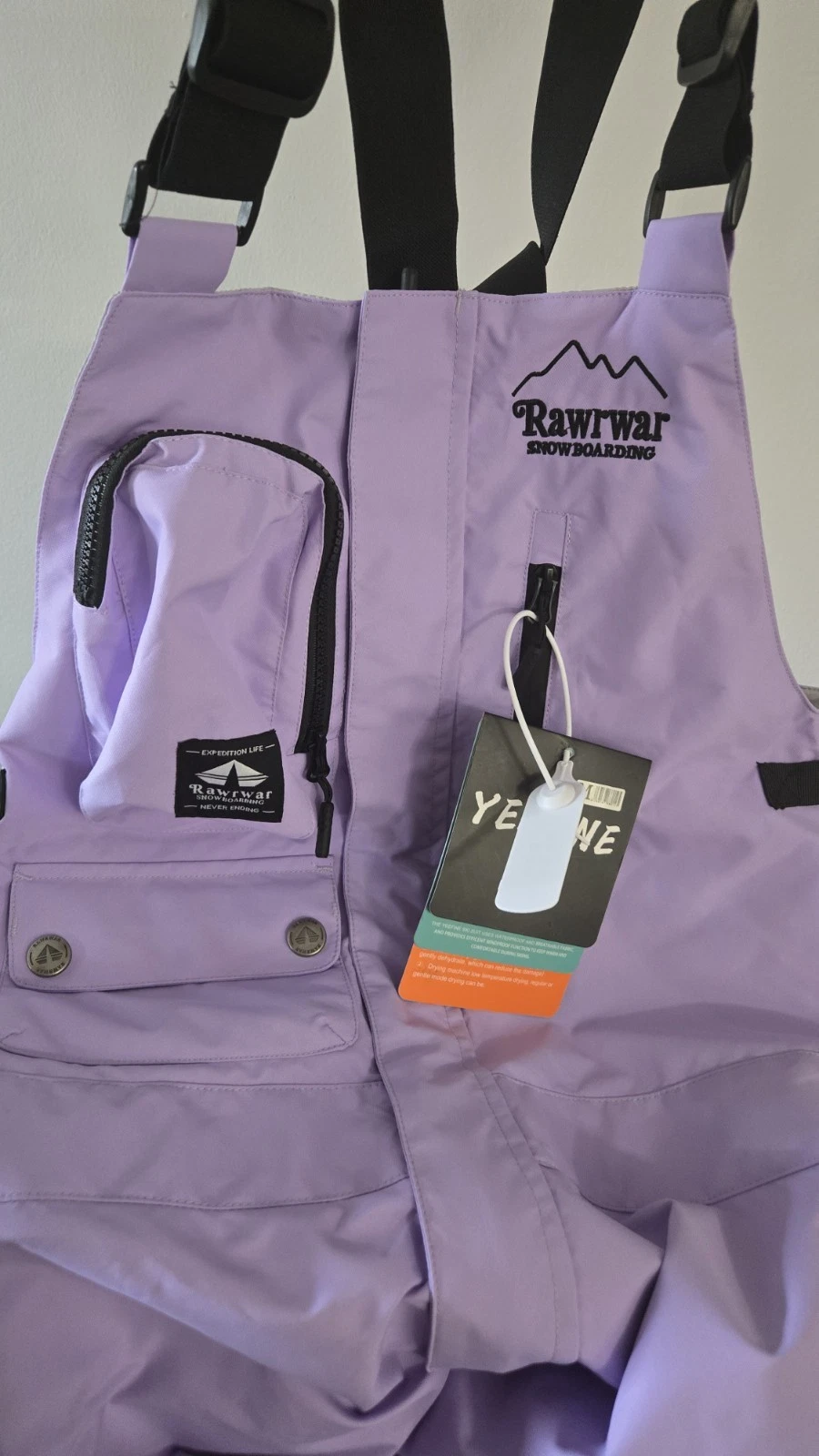 Yeefine Snowboard Bibs Size Medium Lavender Purple