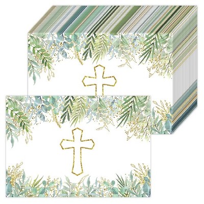 Paper Placemats Disposable 50 Pack Blessed Cross Placemats 16x 11 Inch Eucaly...