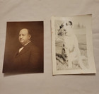 Lot 3 Vintage Original Mounted B&W Portrait Photos Men Dog Animal Theme Unfr — photo 1