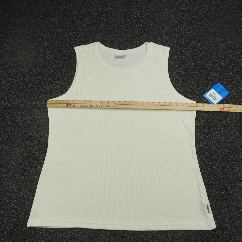 Camiseta sin mangas Columbia Crystal Pine para mujer 2XL blanca acanalada sin mangas informal senderismo Foto 3 de 4