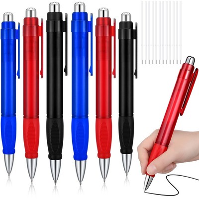 6 Stück Große Stifte Jumbo Pen Großpackung mit Minen Extra Kugelschreiber Schwarze Tinte 1179