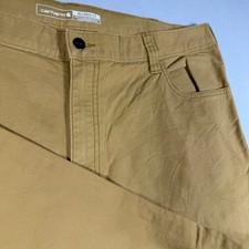 Carhartt Mens Relaxed Fit Canvas Work Pants Tan Brown Size 40x30 Hammer Loop