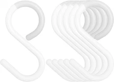 6-Pack Secure & Quiet Plastic S Hooks, Flexible Neck for Easy Twist & Lock
