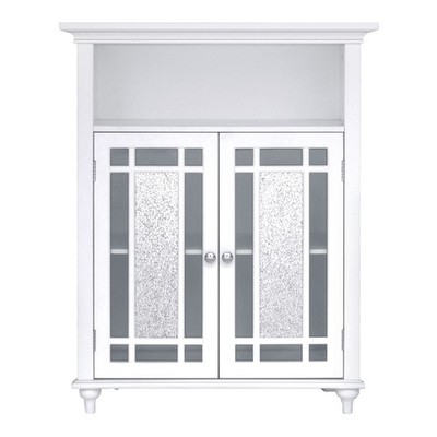 Elegant Home Fashions Wooden Bathroom Floor Cabinet Doors Windsor White ELG-529