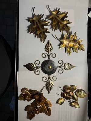 Assorted Metal Leaf Decor And Thermometer HOMCO