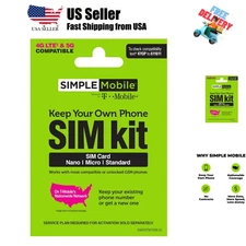 Prepaid Sim Card Kit 4G LTE Network