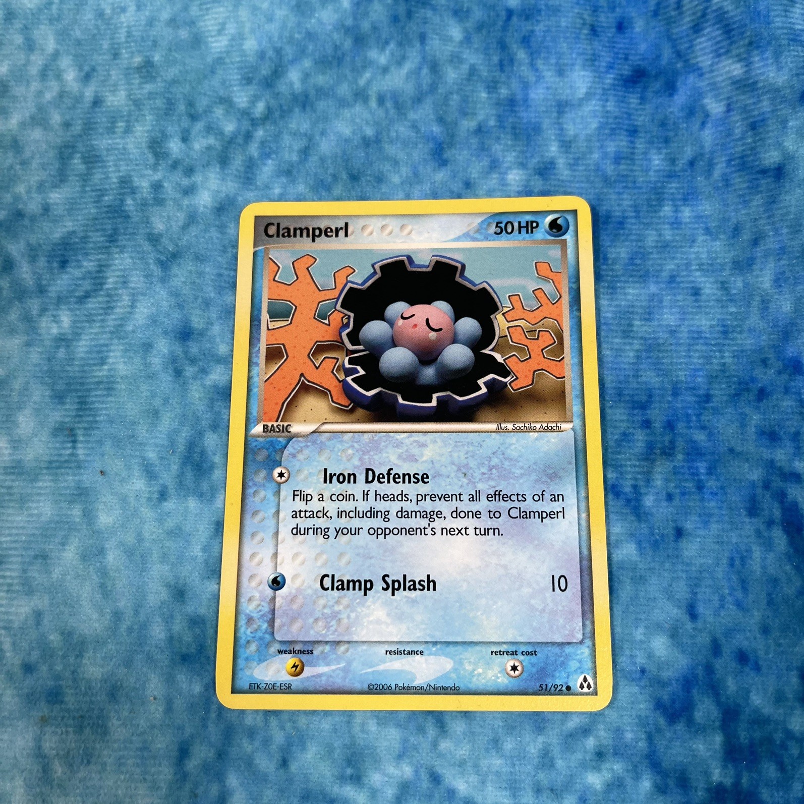 Pokemon Card - Clamperl 51/92 Stamped Reverse Holo Legend Maker 