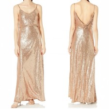 Jenny Yoo “Jules” Sequin Blouson Gown in Rose Gold – Size 0