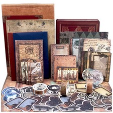 Vintage Scrapbook Supplies Kit - DIY Journaling, Bullet Journal, A6 Notebook, Cr