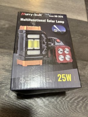 Hurry Bolt Multi Function Flashlight Solar Powered USB Rechargeable LED Light