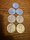 1944 Walking Liberty Silver Half Dollar 90% silver Lot of 7