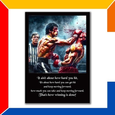 Rocky Balboa Boxen Zitat Poster How Winning is Done Kunstdruck Man Cave Gym