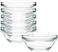 1.5 oz Clear Glass Bowl, Mini Prep Dish for Salt and Spices, Dishwasher 